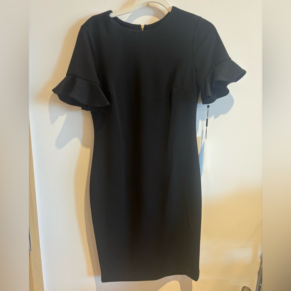 Calvin Klein Ruffle Short Sleeve Dress